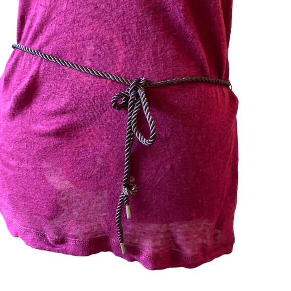 KERSH linen burgundy semi sheer tank top - camisole tunic - medium - Picture 3 of 12